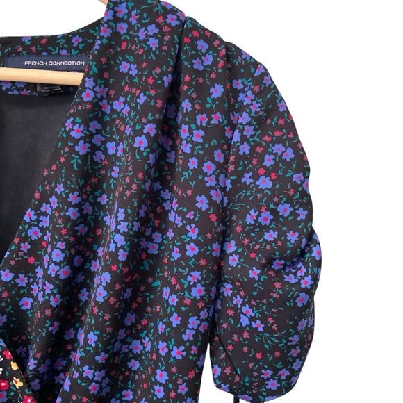 French Connection Aubine Floral-Print Tie-Sleeve Dress Size 4 - Picture 7 of 9